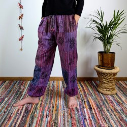 spodnie patchworkowe BAGRU - fioletowe | indie
