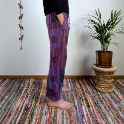 spodnie patchworkowe BAGRU - fioletowe | indie