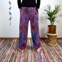 spodnie patchworkowe BAGRU - fioletowe | indie