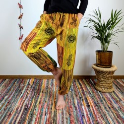 spodnie patchworkowe BAGRU - żółte | indie