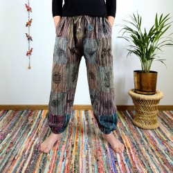 spodnie patchworkowe BAGRU - szare | indie