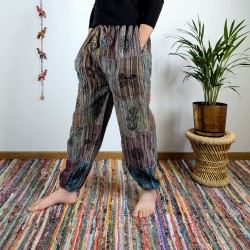 spodnie patchworkowe BAGRU - szare | indie