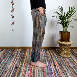 spodnie patchworkowe BAGRU - szare | indie