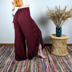 spodnie kopertowe VINYASA - burgundowe | indie