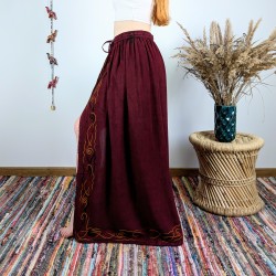 spodnie palazzo ZARI - burgundowe | indie