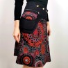 Krótka spódniczka MANDALA - Czerwono-Czarna | Nepal