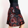 Krótka spódniczka MANDALA - Czerwono-Czarna | Nepal